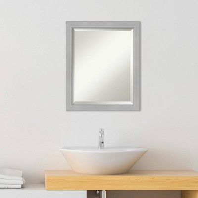 Vista Brushed Nickel 19" x 23" Rectangular Bathroom Vanity Wall Mirror