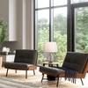 LNC Flabellum 23.6-in Modern Bedside/Standard Table Lamps,Polished Gold and Water Glass with  Fabric Shade - 4 of 4