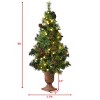 Tangkula 4'Warm White Lighting Christmas Entrance Tree Doorway Pre-Lit Decoration w/ 60 LED Lights Berries Pine Cones - 4 of 4