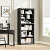 Wooakway 62"H Modern Wooden Decorative Combination Storage Cabinet Doorless Versatile for Entryway Living Room Hallway Black - 3 of 4