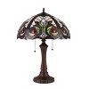 Chloe Lighting Lennon Tiffany-style Dark Bronze 2 Light Victorian Table Lamp 16" Shade - 2 of 3
