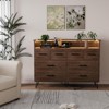8 Drawer Dresser with LED Lighting & Built-in Charging Station - Durable Engineered Wood & Metal Legs - 4 of 4