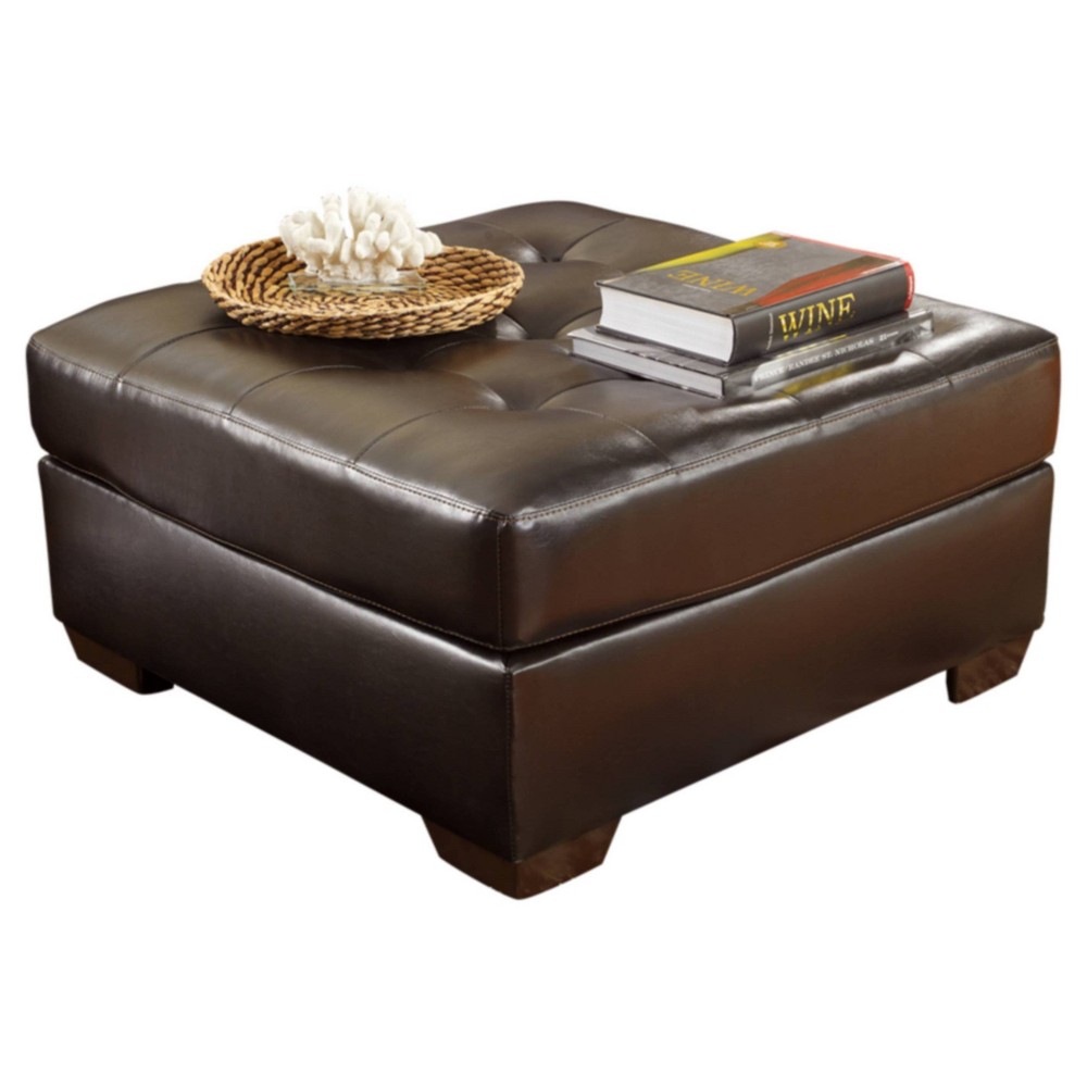 Velvet Tufted Round Ottoman, Homepop Faux Leather Square Storage Ottoman Coffee Table With Wood Legs Brown