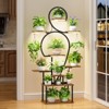 SEVOBAL Planter Stands and Holders Carbonized Wood Plant Stands Shelf Durable and DIY Plant Holder Multi Flower Stands, Walnut black, 31.9"*11.08"*63" - 3 of 4