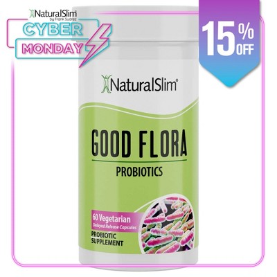 NaturalSlim Good Flora Probiotic Supplement for Digestive Health - 60 Capsules