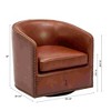 CAVINAS Faux Leather Barrel Swivel Accent Chair with Curved Backrest,Upholstered Swivel Living Room Chairs,Reading Chairs for Living Room - 3 of 4