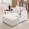 CLIHOME 41.7" Modern Style Single Sofa Sofa Couch with Storage Space, A Movable Ottoman, Two USB Ports, Two Cup Holders - 2 of 4