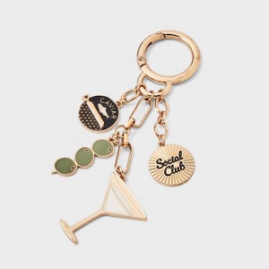 Martini Social Club Bag Charm - A New Day™ Gold/Black - 1 of 2