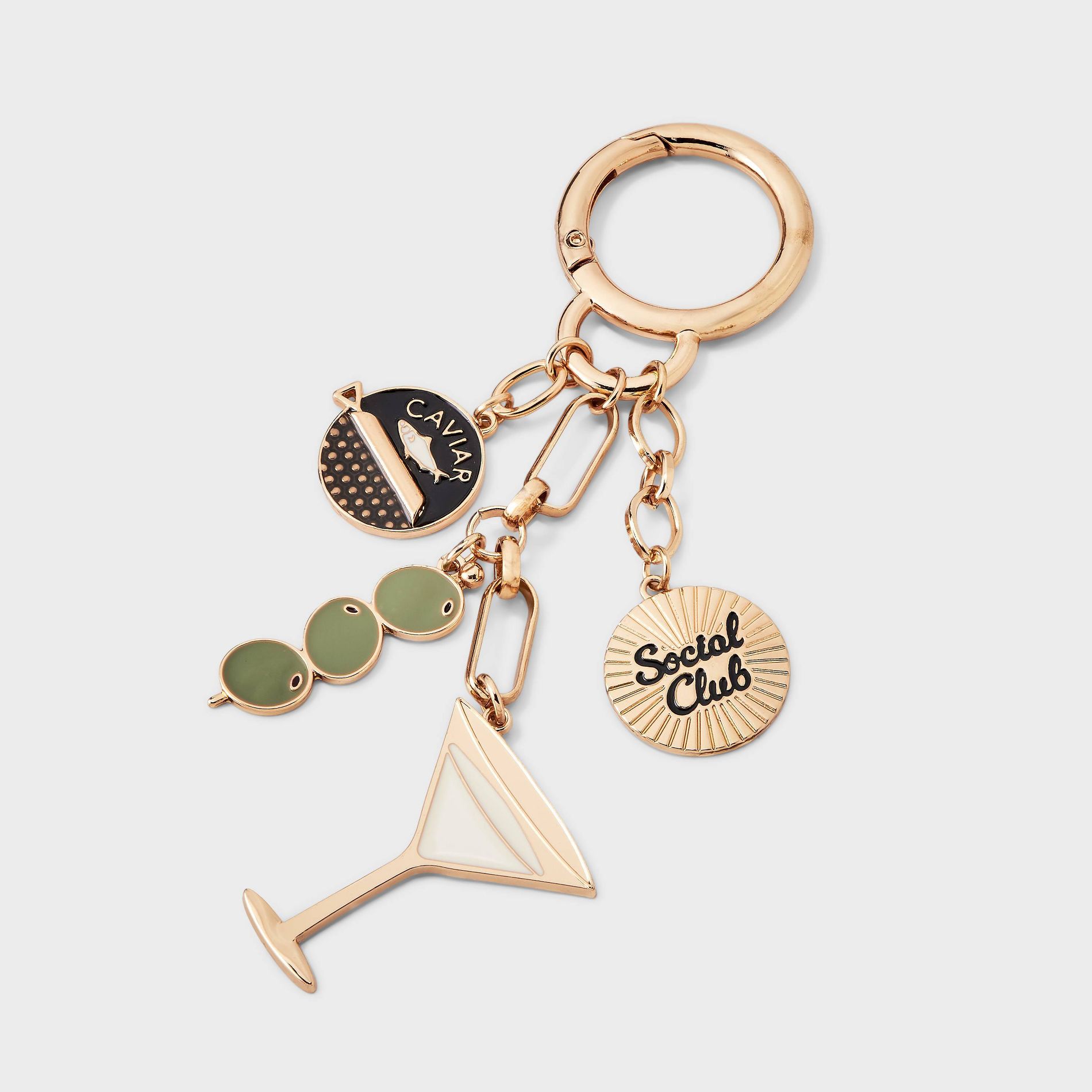 Martini Social Club Bag Charm - A New Day™ Gold/Black