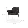 HomeRoots Gray and Black Upholstered Fabric Dining Arm Chair - 3 of 4