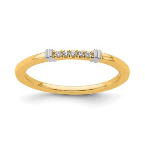 Black Bow Jewelry 1.5mm 14k Yellow & White Gold .04 Ctw Diamond Stackable Band - 1 of 4