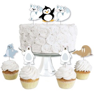 Big Dot of Happiness Arctic Polar Animals - Dessert Cupcake Toppers - Winter Baby Shower or Birthday Party Clear Treat Picks - Set of 24 - 1 of 4