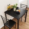 3-Piece Kitchen Dining Room Table Chair Set for Small Space, Indoor Modern Dinette Set for 2, Square Dinner Table Set for Dinette, Breakfast - 2 of 4