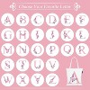Floral Initial Canvas Tote Bags, Monogrammed Pink Letter Tote Personalized Bag Birthday Graduation Christmas Gift, Letter D - 2 of 3