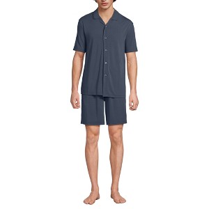 Lands' End Men's Short Sleeve Cooling Knit Short Set - 1 of 4