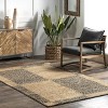 Nuloom Michaela Checkered 8x10 Jute Indoor Area Rug for Dining Room Rug Neutral Rug Living Room Rug Kitchen, Natural/Grey - 2 of 4