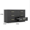 CAVINAS 6 Drawer Double Dresser for Bedroom,Antique Drawers with Golden Pulls for Kids Room,Living Room,Entry and Hallway,White/Black - 3 of 4