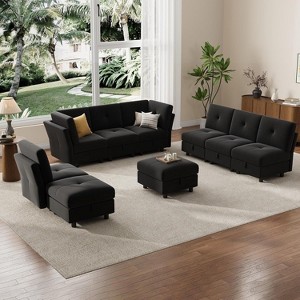 Modular Sectional Sofa, L-Shaped Reclining Couch with Storage, 9-Seat Convertible Cloud Sofa for Living Room & Home Office - 1 of 4