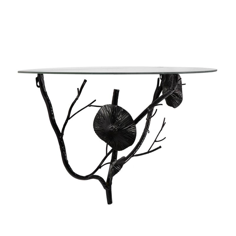 16"x24" Metal Floral Branch Wall Shelf with Glass Top - Olivia & May, 4 of 6