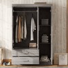 NicBex 68.20"H Armoire Mirror Wardrobe Closet Storage Cabinet with 3 Doors & Shelves & 2 Drawers for Bedroom - 4 of 4