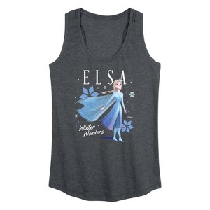 Women's - Frozen 2 - Elsa Winter Wonders Christmas Graphic Racerback Tank - 1 of 4