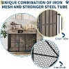 Acekool 44" Dog Crate Furniture with Drawers, Double Doors, Open Compartment, Heavy Duty Indoor Dog House End Table, Brown & Black - 4 of 4