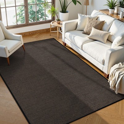 Lahome Farmhouse Area Rugs for Living Room Washable Dining Room Rug Neutral Braided Rubber Backed Mat Woven Absorbent Floor Carpet for Bedroom