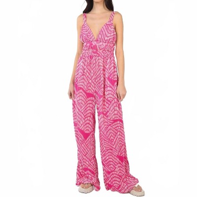 Women's Pleated Sleeveless Wide Leg Jumpsuit - VERY J