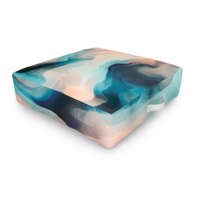 Marta Barragan Camarasa Abstract tidal waves Outdoor Floor Cushion - Deny Designs