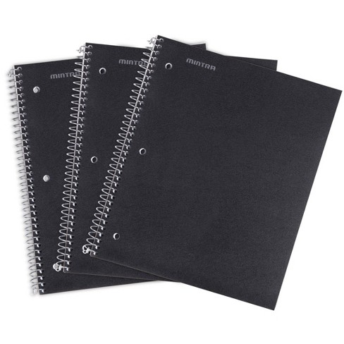 Spiral Durable Notebooks, (1 Subject) (black, College Ruled 3pk) : Target