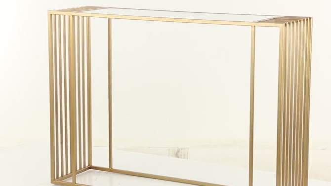 Contemporary Metal Mirrored Console Table Gold - Olivia &#38; May, 2 of 8, play video