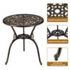 3-Piece Patio Bistro Set: 2 Cast Aluminum Chairs & Cafe Table with Umbrella Hole - All-Weather, Rust-Resistant for Porch, Backyard, Garden - 4 of 4