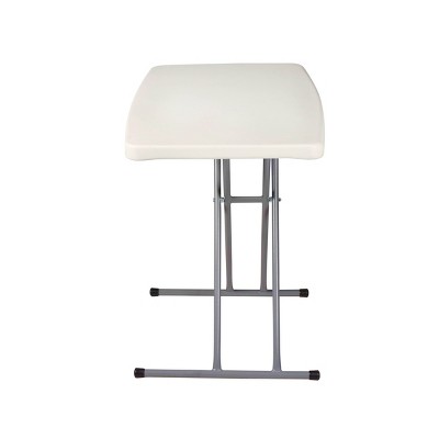 Speckled Gray Adjustable Height Folding Card Table with Steel Frame