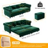 3-in-1 Sleeper Sofa Bed with Pull-Out Design,89" Velvet Convertible Sofa Bed with Movable Ottoman, King Size Sofa Bed for Living Room-Koiai - 4 of 4