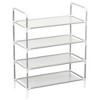 vidaXL Shoe Rack with 4 Shelves Metal and Non-woven Fabric Silver - 2 of 4