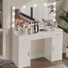 MDF Large Mirror Dressing Table, 3 Color Lighting Modes, Brightness Adjustable, Makeup Dressing Table For Girls - 2 of 4