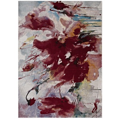 Modway Blume Abstract Floral 4x6 Area Rug - Multi Color,  100% Polypropylene ,  Tight Low Pile Weave