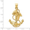 Black Bow Jewelry 14k Yellow Gold Large Anchor with Dolphin Pendant - 4 of 4