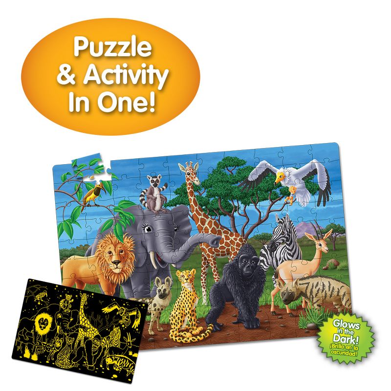 The Learning Journey Puzzle Doubles! Glow in the Dark! Wildlife (100 pieces), 4 of 7