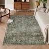 Lahome Vintage Full Coverage Floral Border Short Pile Velvet Rectangular Indoor Area Rug - 2 of 4