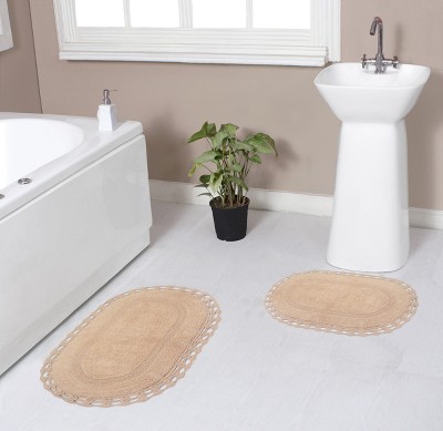 Hampton Crochet Collection Cotton Reversible Tufted Set of 2 Bath Rug Set - Home Weavers