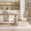 Set of 2 French Rustic Upholstered Dining Chairs with Rattan Back, Farmhouse Solid Wood Armless Kitchen Chairs for Dining Room-Panipeachy - 2 of 4