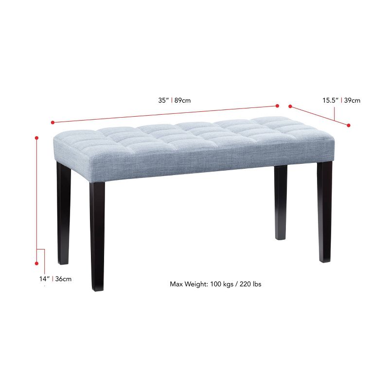 California Fabric Tufted Bench - CorLiving, 3 of 9