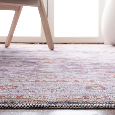 Elegant Gray Rectangular 8' x 10' Viscose Blend Easy-Care Area Rug
