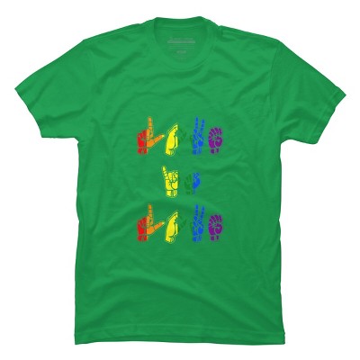 Adult Design By Humans Love Is Love Sign Language Pride By ToruSanogawa T-Shirt