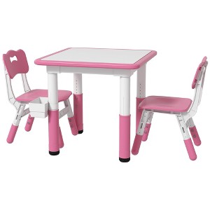 Aghana Digitals 3-Piece Toddler Table & Chair Set: Height-Adjustable, Space-Saving with Storage, - 1 of 4