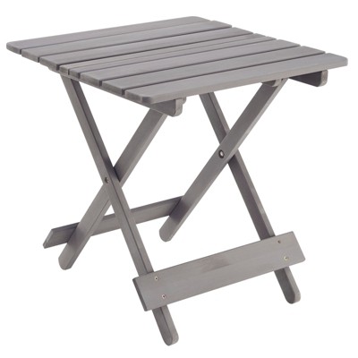VisioGear Folding Tables, Patio Folding Square Table for Backyard, Portable Design Space-Saving, Grey, 19.75"*19.75"*19.75"