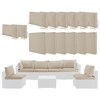 Tramull 26.6 in 6-Seaters Wicker Rattan Sectional Sofa,14Pack Cushion Slipcovers Set Seat and Back - 2 of 4