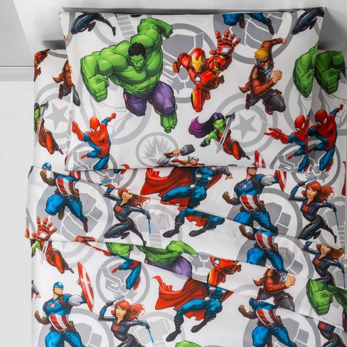 Marvel Avengers Team Twin Kids Sheet Set Target