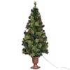 Tangkula 5'Warm White Lighting Christmas Entrance Tree Doorway Pre-Lit Decoration w/ 100 LED Lights Berries Pine Cones - 4 of 4